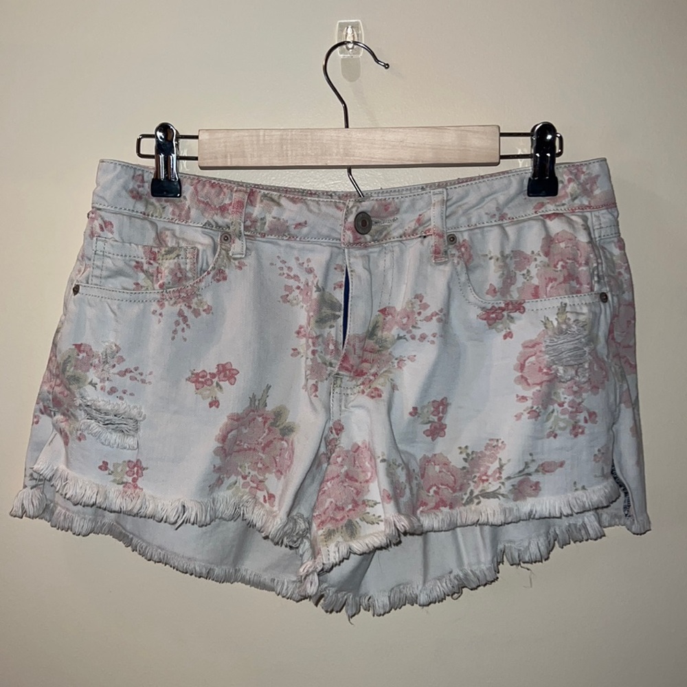 Rue 21 Floral Jean Shorts Size 8